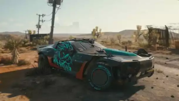 Cyberpunk 2077 car that pays homage to "Mad Max: Death Road of Rage".