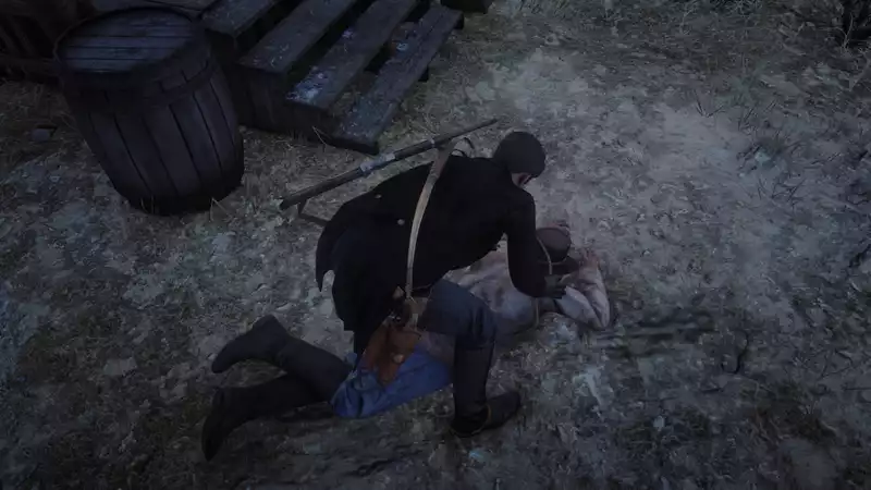 Watch a "Red Dead Redemption 2" player accidentally tie his own neck