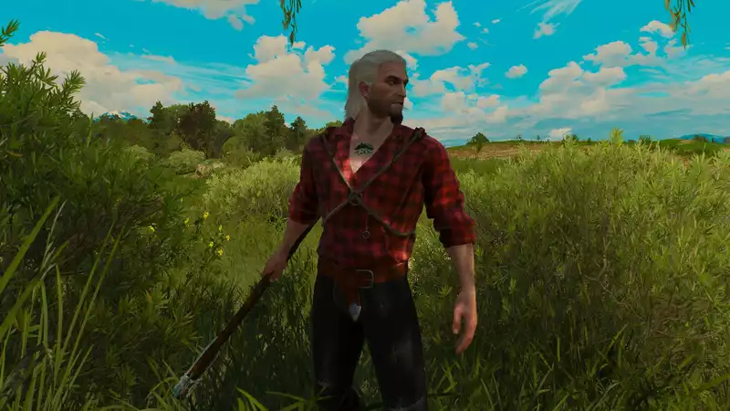 Give your dad Geralt a flannel shirt with this Witcher 3 mod!