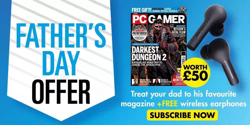 Subscribe to PC Gamer magazine on Father's Day and receive a free pair of wireless earbuds