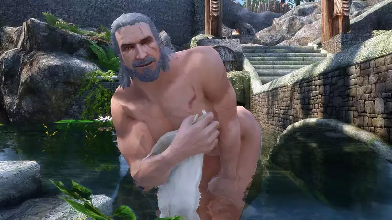 Well, here's the Nude Geralt Skyrim mod.