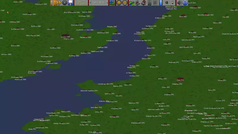 This is all of Europe as depicted on the giant OpenTTD map.