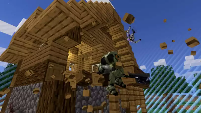 Minecraft in "Halo 3" is Destructible and Fun