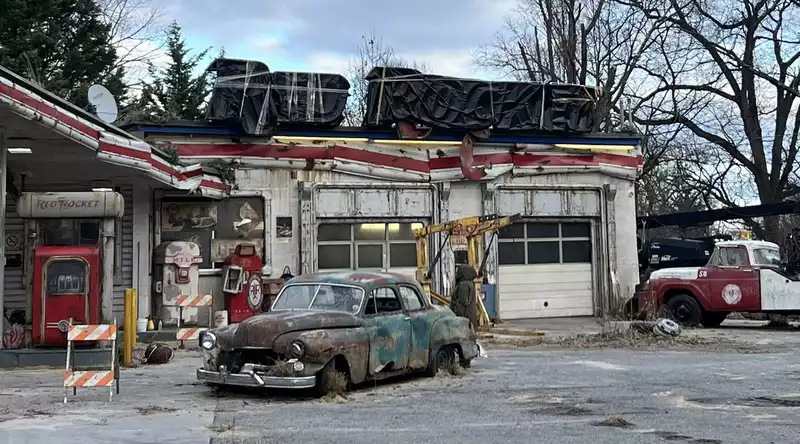 New "Fallout" TV Series Reveals Set Photos of Iconic "Red Rocket" Gas Station