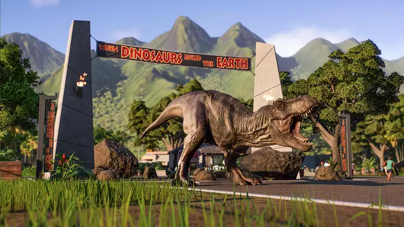 Management game commemorates 30th anniversary of "Jurassic Park" movie, adds nostalgic set dressing and literal poop