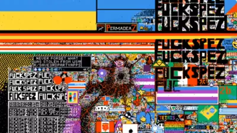 Reddit is still a mess, with r/place begging users to "never forget what was stolen from us".