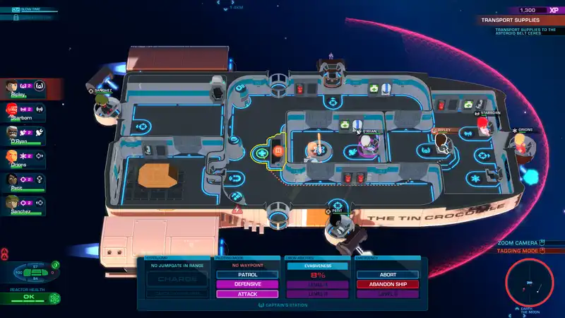 Cartoon spaceship disaster sim "Space Crew" available for free on Steam for a limited time.