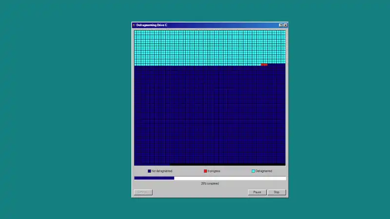 If you forget to defragment the C drive, there are websites that can reproduce the defragmentation with hard drive chunking sounds.